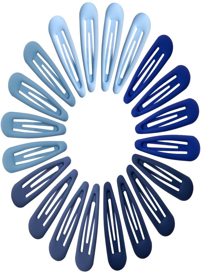 Cptots Small Hair Barrettes For Women No Slip Metal Snap Clips For Thin And Fine Hair,Matte Multiple Blue,20 PCS,1.97 x 0.5 Inch. - Image 1